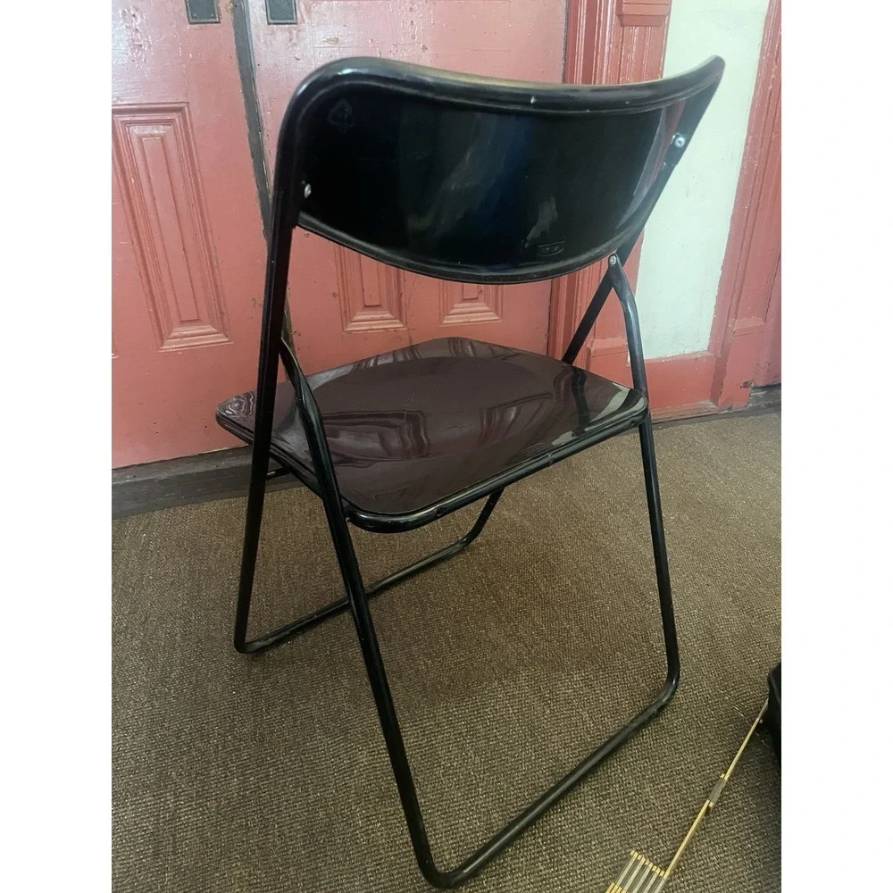 Rare Vintage IKEA Ted Black Folding Chair by Niels Gammelgaard 1970s